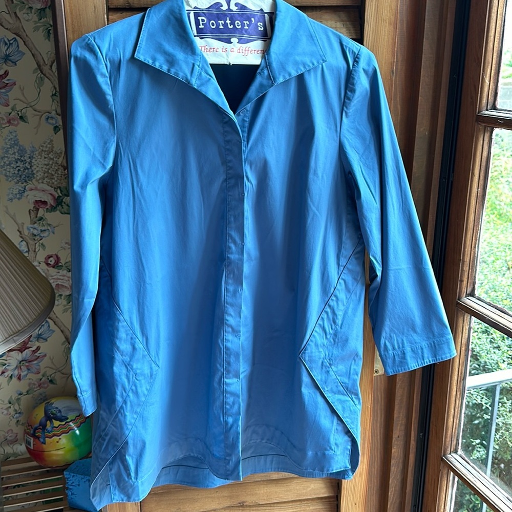 Lafayette 148 blue shirt size medium